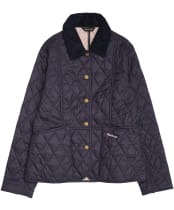 Girl's Barbour Summer Liddesdale Quilted Jacket, 2-9yrs - Navy / Gardenia