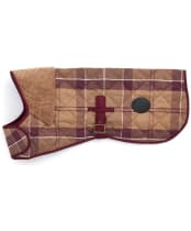 Barbour Quilted Tartan Dog Coat - Muted Cabernet