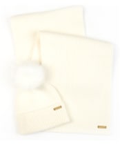 Women's Barbour International Mallory Beanie & Scarf Gift Set - Optic White