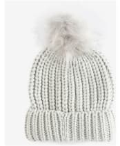 Women's Barbour Saltburn Bobble Hat - Ice White