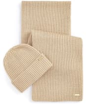 Women's Barbour International Estoril Beanie & Scarf Gift Set - Stone