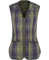 Women's Barbour Quilted Tartan Betty Waistcoat / Zip-In Liner - Classic Tartan