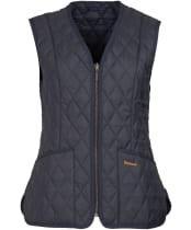 Women's Barbour Betty Quilted Waistcoat / Zip-In Liner - Navy