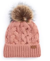 Women's Barbour Penshaw Cable Beanie - Pink Rust