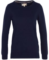 Women’s Barbour Pendle Crew Knit Sweater - NAVY/HESSIAN TAR