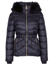 Women's Barbour International Island Quilted Jacket - Black