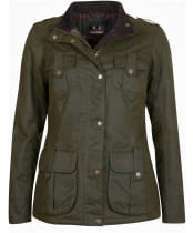 Women’s Barbour Winter Defence Waxed Jacket - Olive