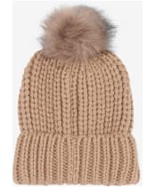 Women's Barbour Saltburn Bobble Hat - Mink