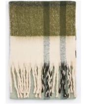 Women’s Barbour Isla Tartan Boucle Scarf - Soft Mint
