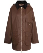Women's Barbour Highclere Waxed Jacket - BARK/MUTED