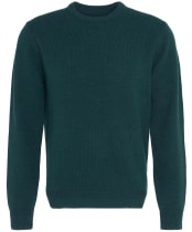 Men's Barbour Patch Crew Neck Lambswool Sweater - Evergreen