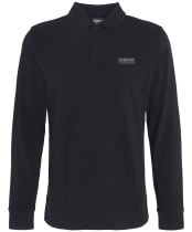 Men's Barbour International Long Sleeve Polo Shirt - Black / Pewter