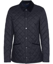 Men's Barbour Checked Heritage Liddesdale Quilted Jacket - Dark Navy