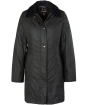 Women's Barbour Belsay Waxed Jacket - Black