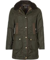 Women's Barbour Bower Waxed Jacket - Olive