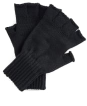 Men's Barbour Fingerless Lambswool Gloves - Black