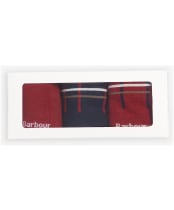 Men's Barbour Tartan Sock Gift Box - Cranberry