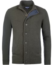 Men's Barbour Patch Zip Through Sweater - Seaweed