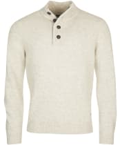 Men's Barbour Patch Half Button Lambswool Sweater - Pearl