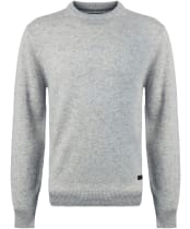 Men's Barbour Patch Crew Neck Lambswool Sweater - Light Grey Marl