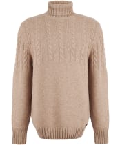 Men's Barbour Duffle Cable Rollneck Jumper - Stone