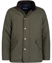 Men's Barbour Waterproof Shoveler Quilted Jacket - Dark Olive