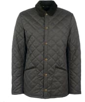 Men's Barbour Checked Heritage Liddesdale Quilted Jacket - Olive