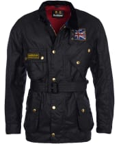 Men's Barbour International Union Jack Waxed Jacket - Black