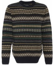 Men's Barbour Case Fairisle Crew Neck Jumper - Black Marl