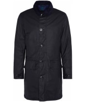 Men’s Barbour Waxed Mac - Black / Greenloch