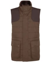 Men's Barbour Bradford Tattersall Puffer Gilet - Dark Sand