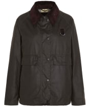 Women's Barbour Spey Waxed Jacket - Olive / Classic Tartan