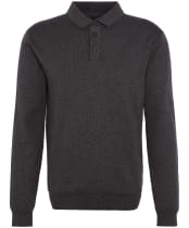 Men's Barbour Bassington Long Sleeve Knitted Polo Shirt - Charcoal