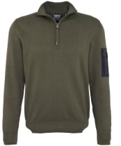 Men's Barbour International Blades Cotton Half Zip Jumper - Uniform Green