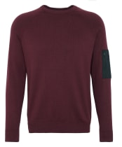 Men's Barbour International Blades Cotton Crew Neck Jumper - Bordeaux