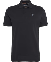 Men's Barbour Tartan Pique Polo Shirt - BLACK/CEDARWOOD