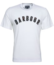 Men's Barbour Ancroft Tartan Cotton T-Shirt - WHITE/CEDARWOOD