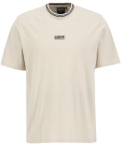 Men's Barbour International Central Logo Tipped T-Shirt - Oyster Grey