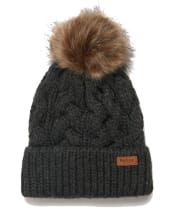 Women's Barbour Penshaw Cable Beanie - Charcoal