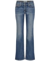 Women's Ariat R.E.A.L Mid Rise Stretch Whipstitch Boot Cut Jeans - Rainstorm