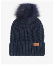 Women's Barbour Saltburn Bobble Hat - Navy