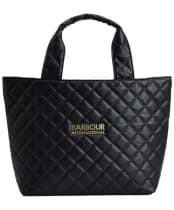 Women's Barbour International Battersea Quilted Mini Tote Bag - Black