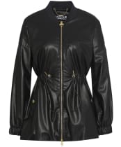 Women's Barbour International Riley Faux Leather Casual Jacket - Black