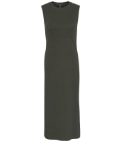 Women's Barbour International Hadfield Sleeveless Rib Midi Dress - Envy