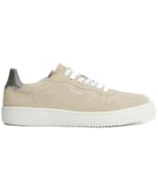 Women's Barbour Celeste Lace Up Cupsole Leather Sneakers - BEIGE/SILVER