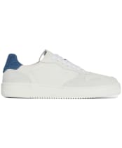 Women's Barbour Celeste Lace Up Cupsole Leather Sneakers - WHITE/CHAMBRAY