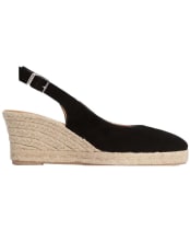 Women's Barbour Hazel Espadrille Wedge Sandal - Black Suede