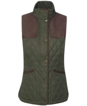 Women's Barbour Keeper Wear Quilted Gilet - Olive / Ancient Tartan
