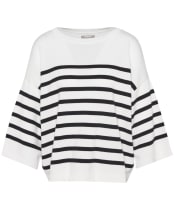 Women's Barbour Renfew Knitted Jumper - CLOUD/BLACK STRI