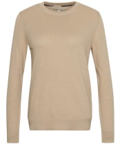 Women's Barbour Lavender Knitted Crew Neck Jumper - Putty